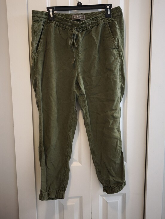 point sur Pants - J Crew Point Sur Linen Olive Green Drawstring Waist Pants